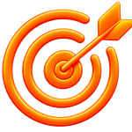 Digital marketing goals and business growth target icon