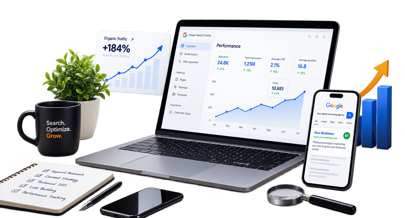 Kreative Hunks SEO services search optimization graphic